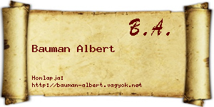 Bauman Albert névjegykártya