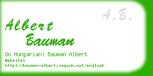 albert bauman business card